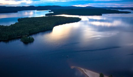 This is a lake Miekojärvi - the pearl of the Arctic Circle in Torne River Valley